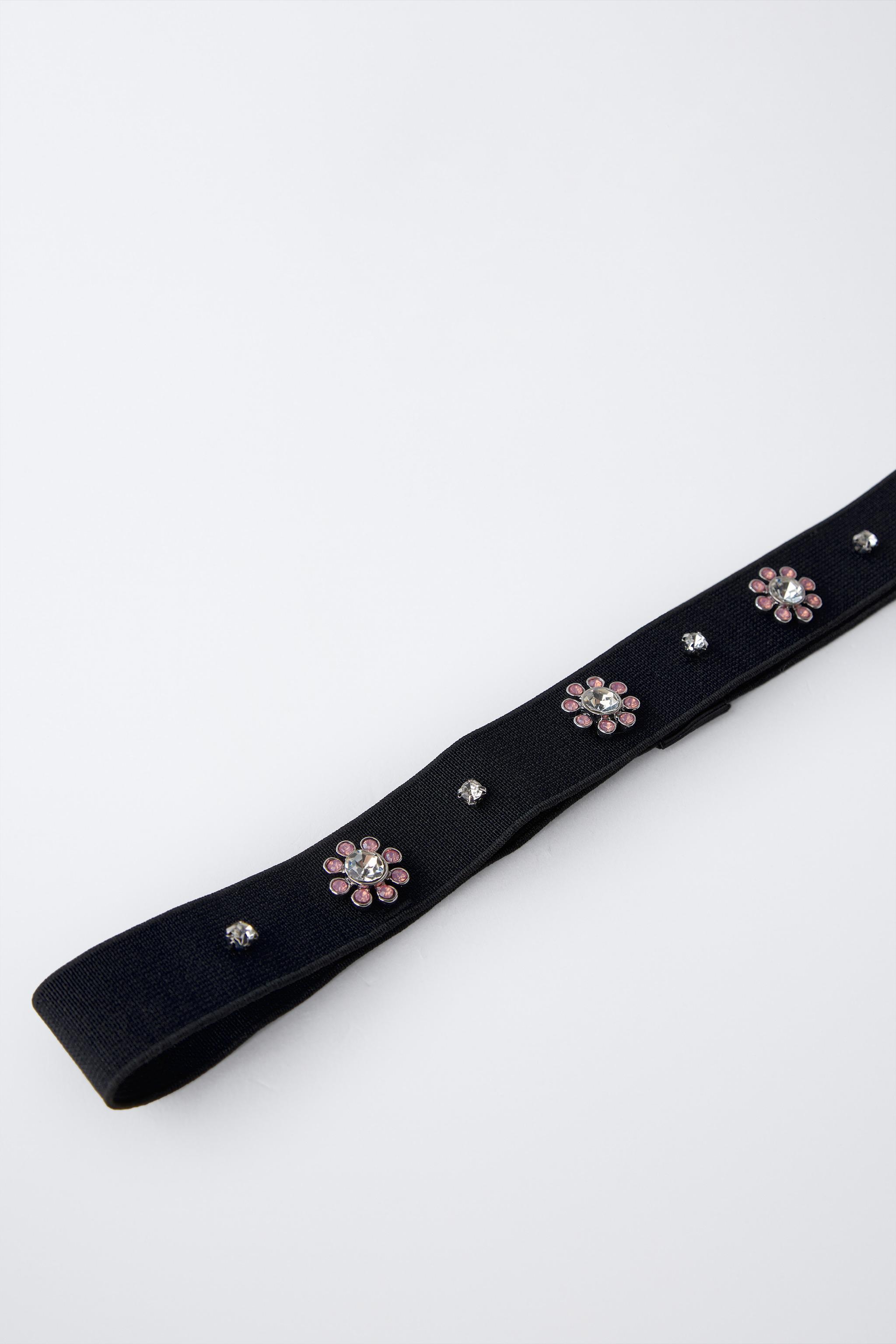 ELASTIC RHINESTONE FLOWER HEADBAND